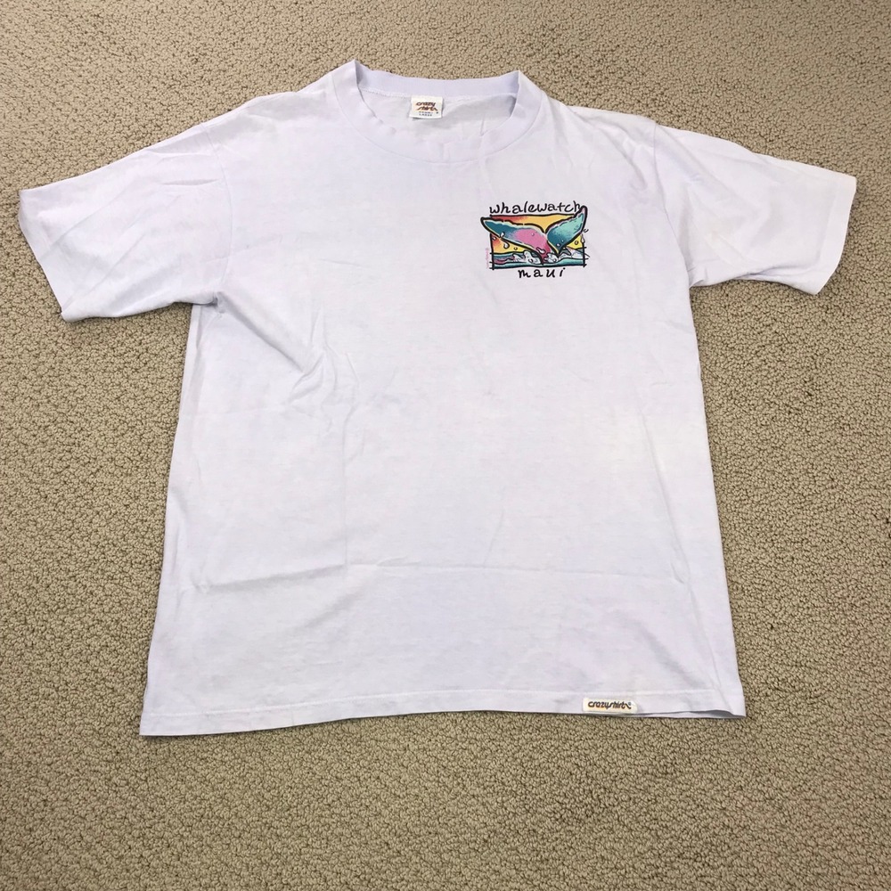 Vintage Crazy Shirts Hawaii Whalewatch Maui T-Shirt purple Cotton Large USA